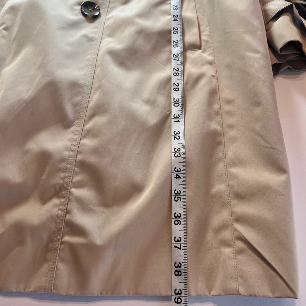 London Fog Tan Trench Coat 2X Double Breasted Belted Removable Plaid Liner Class - Picture 10 of 12